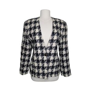 Davina Union Made Vintage Check Blazer Mohair Wool* Blend Size M/L